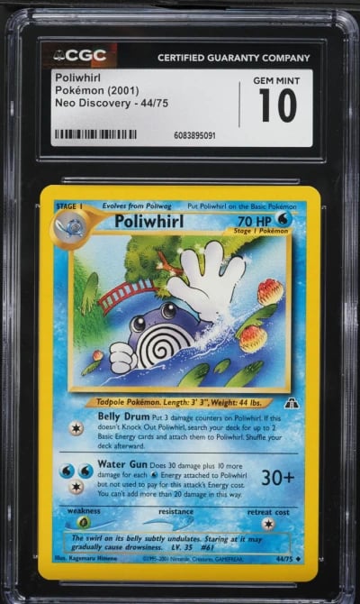 2001 Pokemon Neo Discovery Poliwhirl #44 CGC 10 GEM MINT