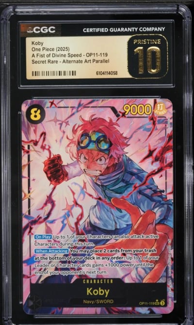 2025 One Piece A Fist Of Divine Speed Alt Art Koby #OP11-119 CGC 10 PRISTINE