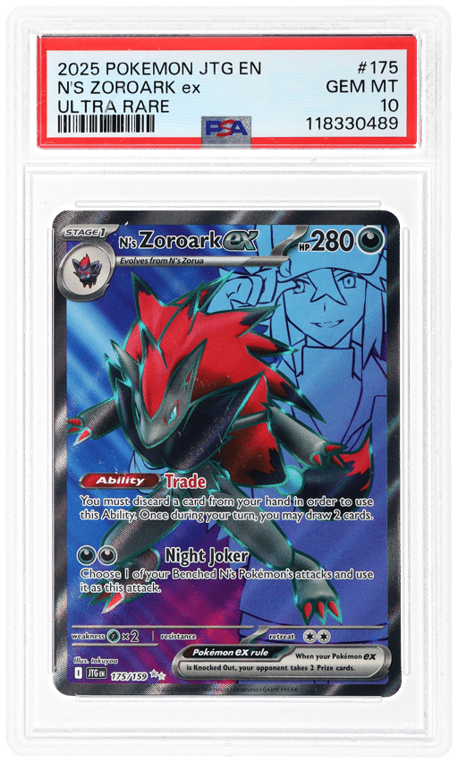 2025 Pokemon Scarlet and Violet Journey Together Ultra Rare N's Zoroark Ex #175 PSA 10