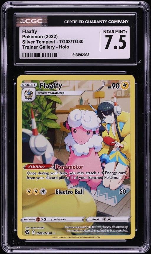 2022 Pokemon Sword & Shield Silver Tempest CHR Flaaffy #TG03 CGC 7.5 NRMT+