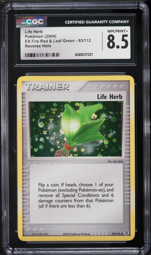 2004 Pokemon EX Fire Red & Leaf Green Holo Life Herb #93 CGC 8.5 NM-MT+