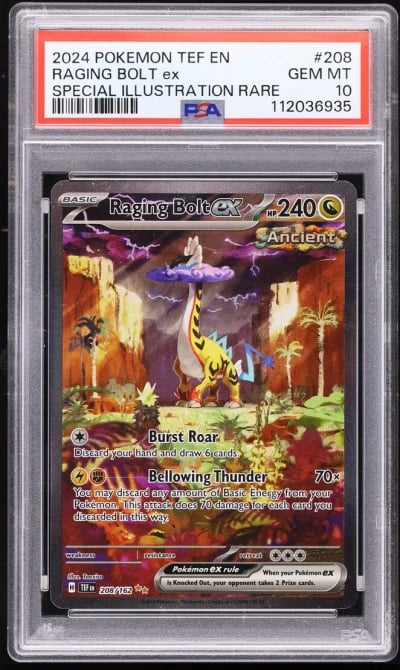 2024 Pokemon SV Temporal Forces SIR Raging Bolt ex #208 PSA 10 GEM MINT