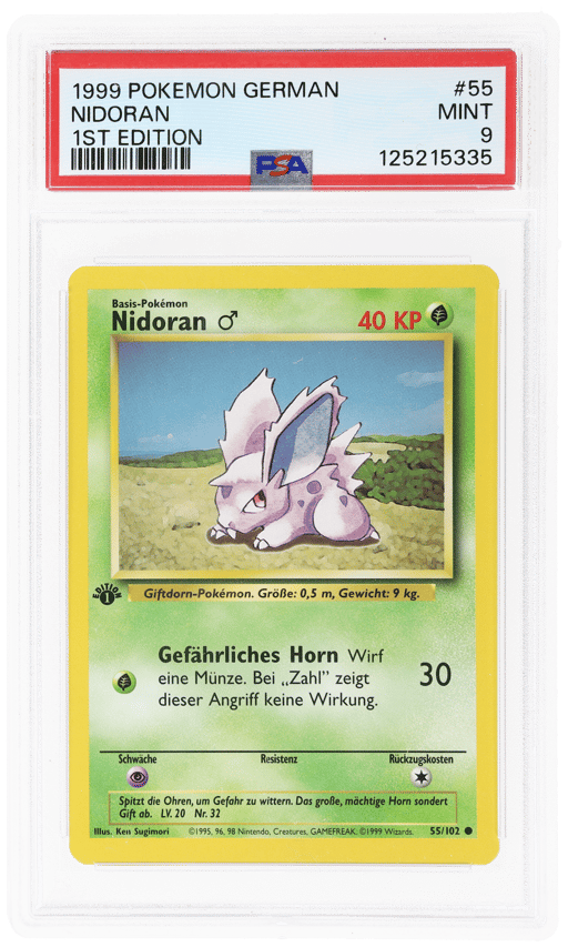 1999 Pokemon Base Set German 1st Edition Nidoran #55 PSA 9