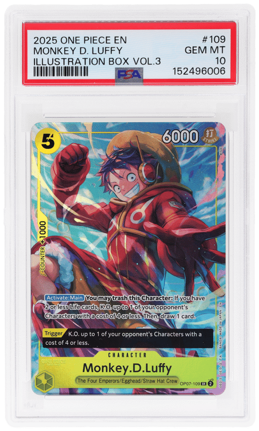 2025 One Piece Promos Illustration Box Volume 3 Monkey D. Luffy #OP07109 PSA 10