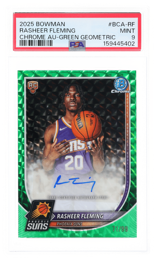 2025 Bowman Chrome Autograph Green Geometric Rasheer Fleming #BCA-RF 71/99 PSA 9