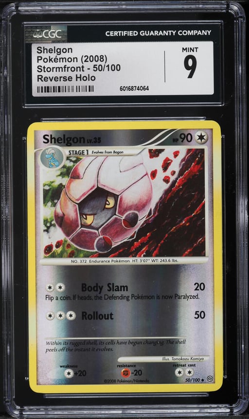2008 Pokemon Diamond & Pearl Stormfront Reverse Holo Shelgon #50 CGC 9 MINT