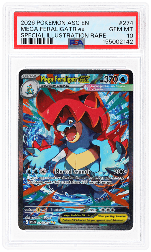 2026 Pokemon Mega Evolution Ascended Heroes Special Illustration Rare Mega Feraligatr Ex #274 PSA 10