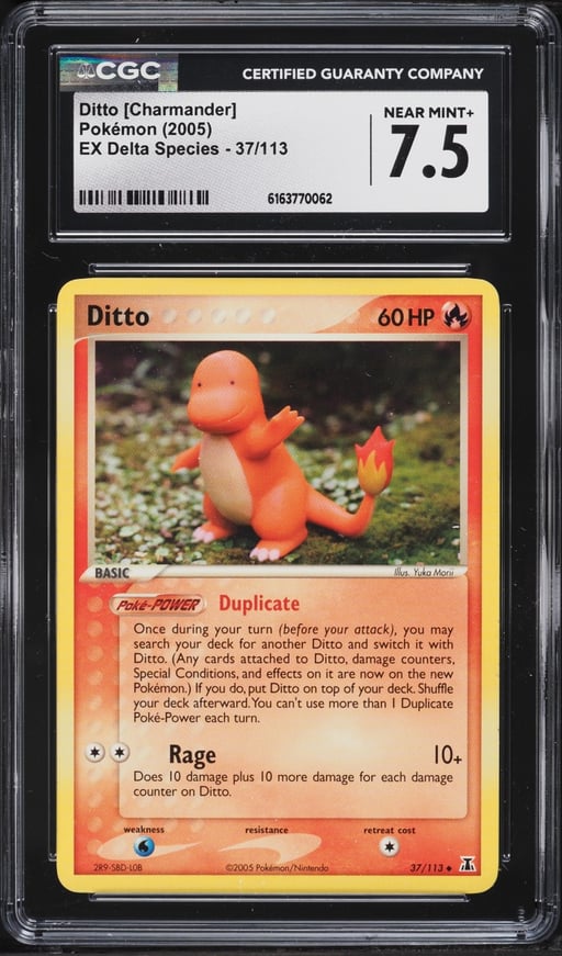 2005 Pokemon EX Delta Species Ditto Charmander #37 CGC 7.5 NRMT+