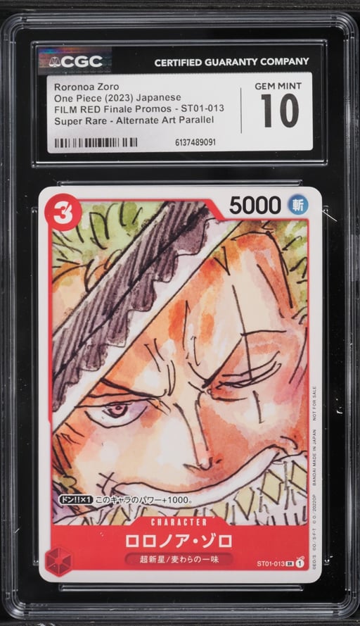 2023 One Piece Japanese Film Red Finale Promo Alt Art Roronoa Zoro #ST01-013 CGC 10 GEM MINT