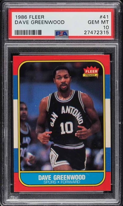 1986 Fleer Basketball Dave Greenwood #41 PSA 10 GEM MINT