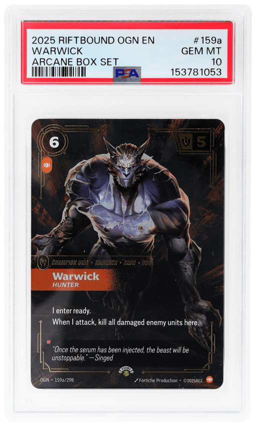 2025 Riftbound League of Legends Origins Arcane Box Set Warwick #159a PSA 10