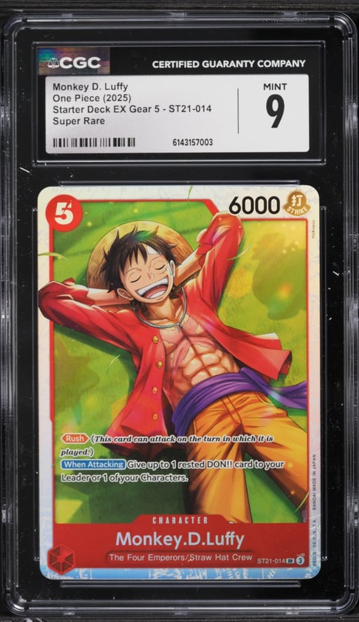 2025 One Piece Starter Deck EX Gear 5 SR Monkey D. Luffy #ST21-014 CGC 9 MINT