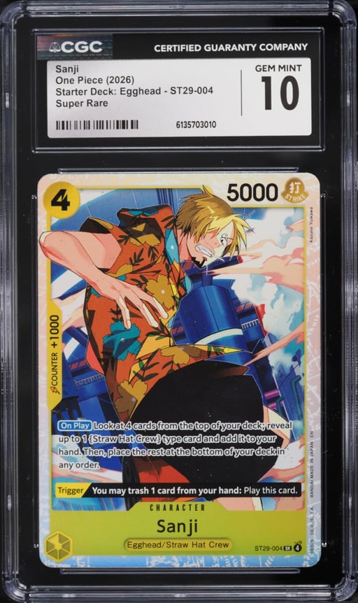 2026 One Piece Starter Deck Egghead SR Sanji #ST29-004 CGC 10 GEM MINT