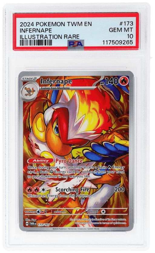 2024 Pokemon Scarlet and Violet Twilight Masquerade Illustration Rare Infernape #173 PSA 10