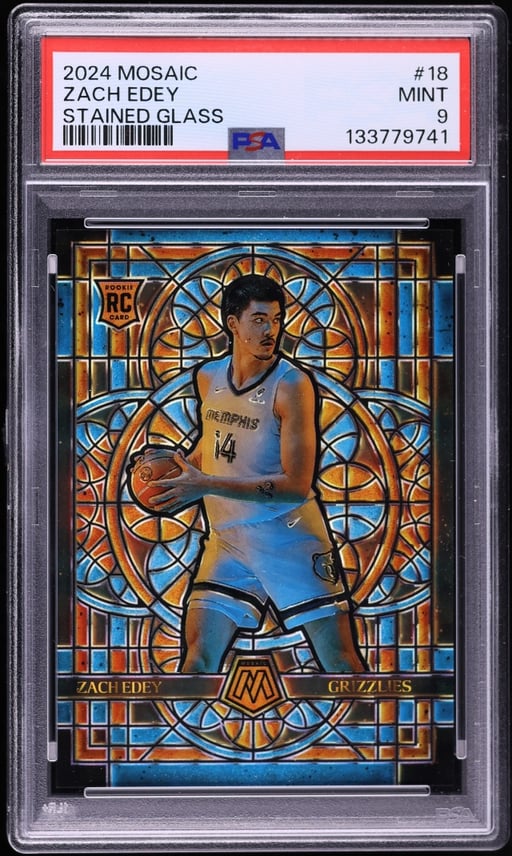 2024 Panini Mosaic Stained Glass Zach Edey ROOKIE #18 PSA 9 MINT