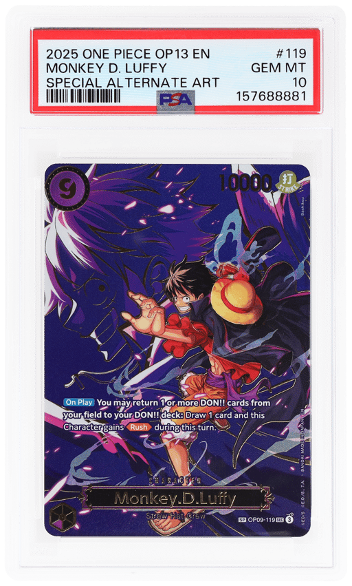 2025 One Piece Carrying On His Will Special Alternate Art Monkey D. Luffy #OP09-119 PSA 10