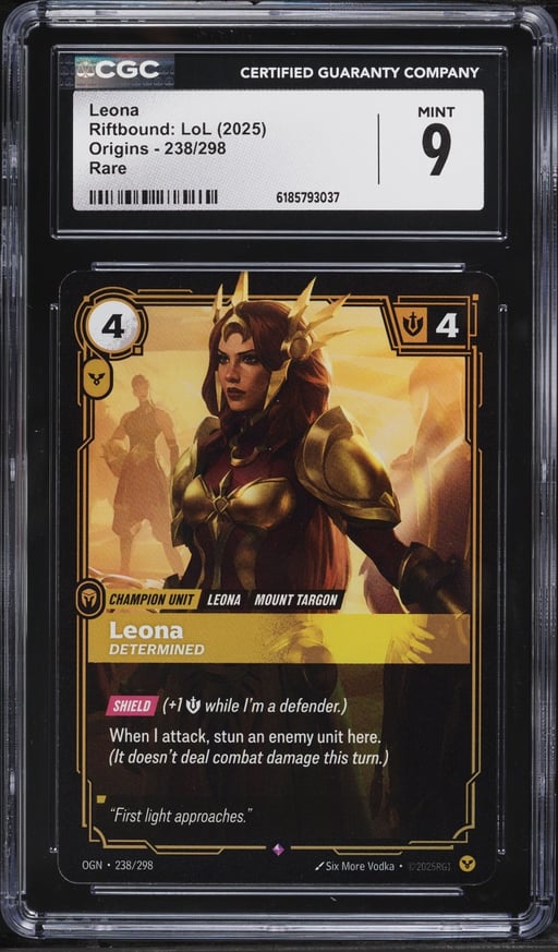 2025 Riftbound League Of Legends LoL Origins Leona #238 CGC 9 MINT