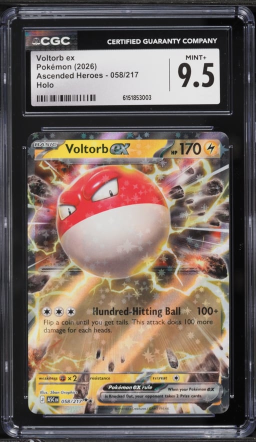 2026 Pokemon Mega Ascended Heroes Holo Voltorb ex #58 CGC 9.5 MINT+