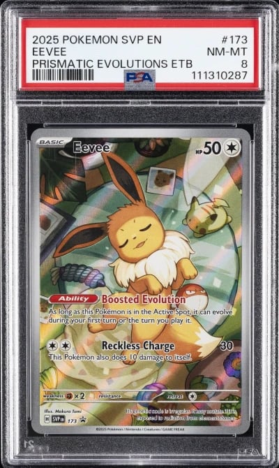 2025 POKEMON SVP EN-SV BLACK STAR PROMO #173 EEVEE PSA 8