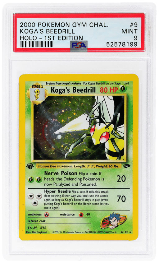 2000 Pokemon Gym Challenge 1st Edition Holo Koga's Beedrill #9 PSA 9