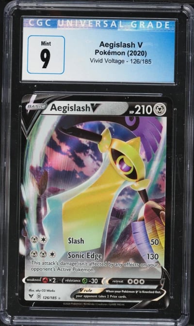 2023 Pokemon Sword & Shield Vivid Voltage Aegislash V #126 CGC 9 MINT