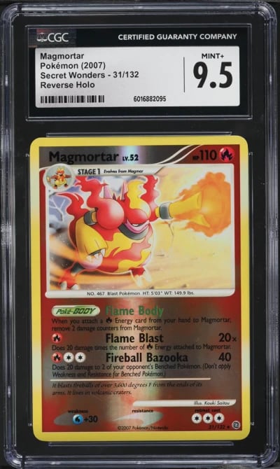 2007 Pokemon Diamond & Pearl Secret Wonders Reverse Holo Magmortar #31 CGC 9.5