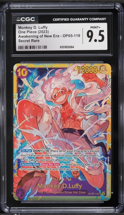 2023 One Piece Awakening Of The New Era SEC Monkey D. Luffy #OP05-119 CGC 9.5 MINT+