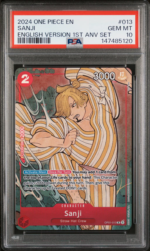 2024 ONE PIECE ENGLISH VERSION 1ST ANNIVERSARY SET 013 SANJI PSA 10