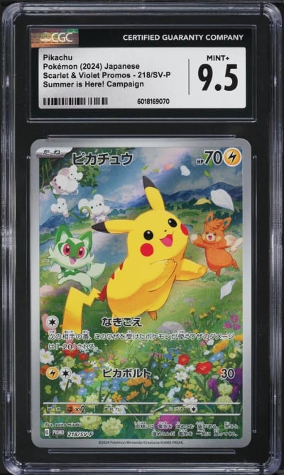 2024 Pokemon Japanese SV Promos Summer is Here! Campaign Pikachu #218 CGC 9.5
