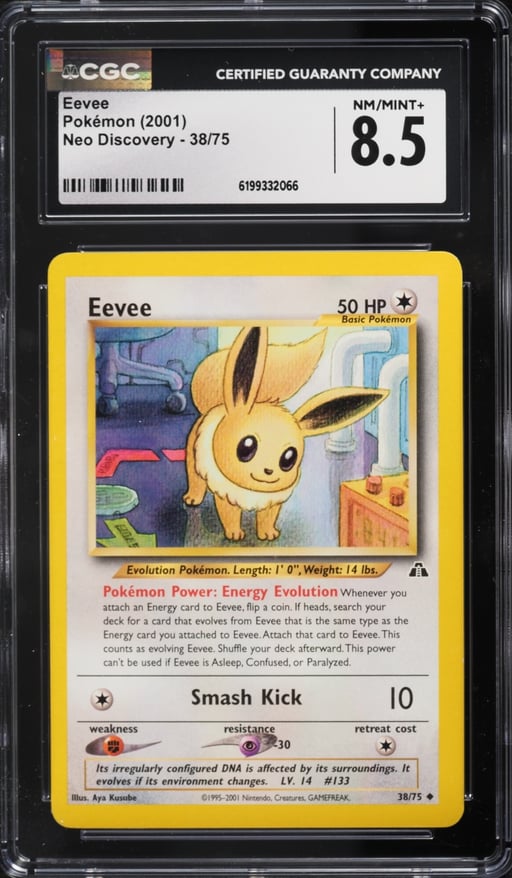 2001 Pokemon Neo Discovery Eevee #38 CGC 8.5 NM-MT+