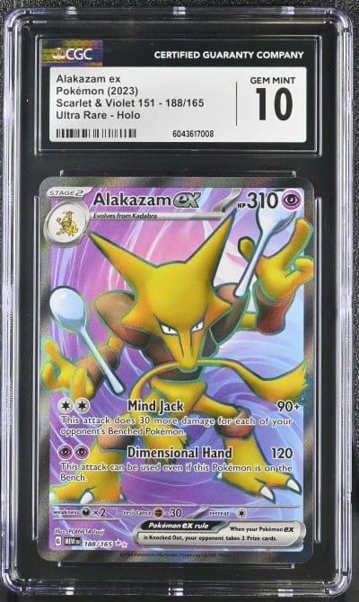 2023 Pokemon Scarlet & Violet 151 Full Art Alakazam EX #188 CGC 10 GEM MINT