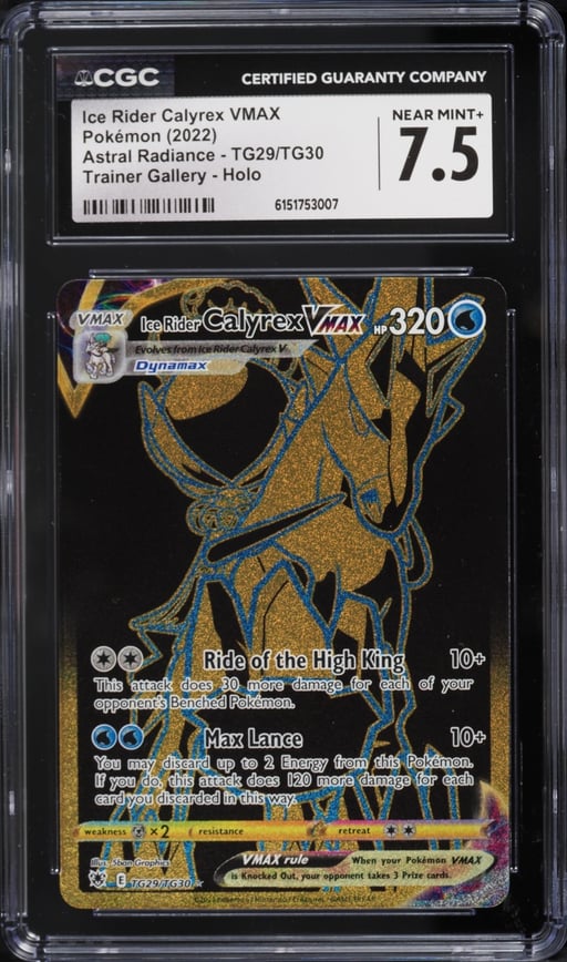 2022 Pokemon Sword & Shield Astral Radiance Full Art Ice Rider Calyrex VMAX #TG29 CGC 7.5 NRMT+