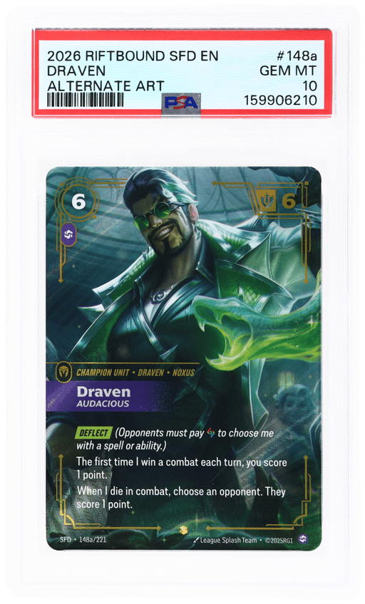 2026 Riftbound: League of Legends Sfd-Spiritforged Alternate Art Draven #148A PSA 10