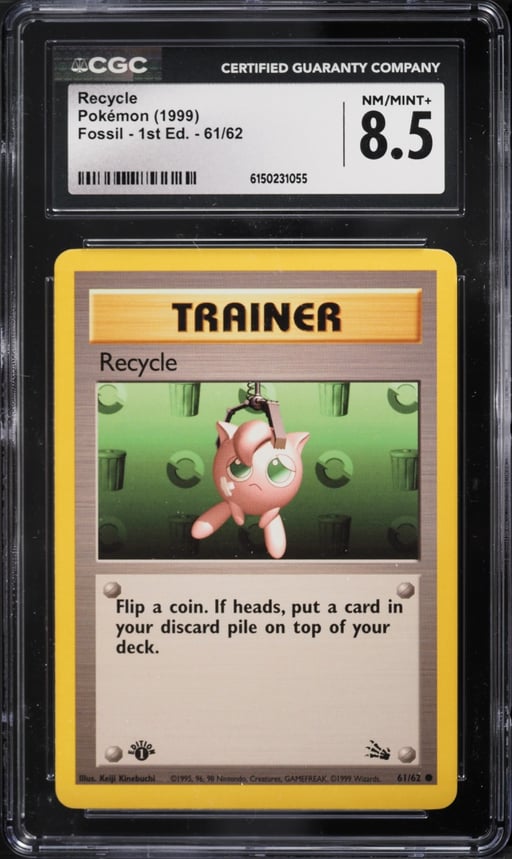1999 Pokemon Fossil 1st Edition Recycle #61 CGC 8.5 NM-MT+