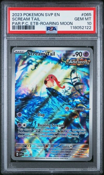 2023 POKEMON PARADOX RIFT POKEMON CENTER ETB PROMO SVP #065 SCREAM TAIL PSA 10