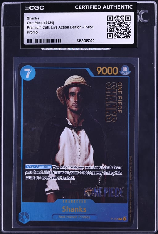 2024 One Piece Promo Premium Collection Live Action Edition Alt Art Shanks #P-051 CGC AUTH