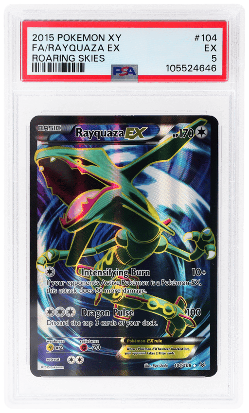 2015 Pokemon XY Roaring Skies Rayquaza Ex #104 PSA 5