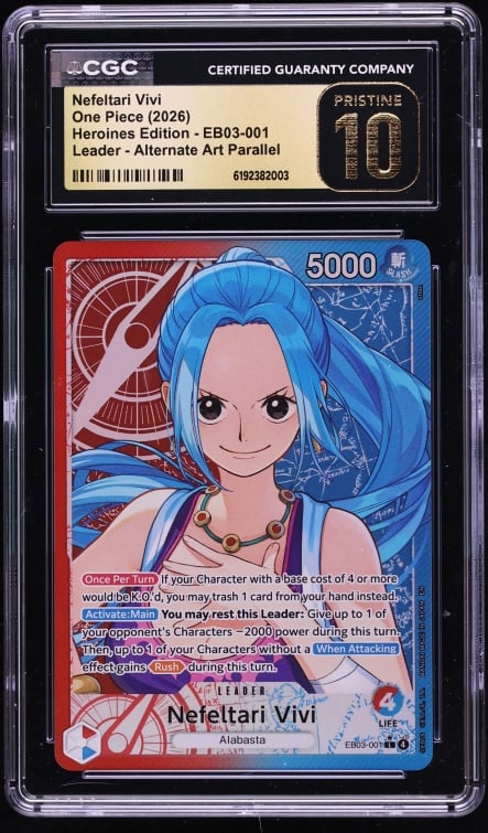 2026 One Piece Heroines Edition Alt Art Leader Nefeltari Vivi #EB03-001 CGC 10 PRISTINE