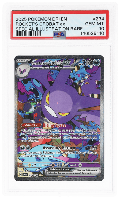 2025 Pokemon Scarlet and Violet Destined Rivals Special Illustration Rare Team Rocket's Crobat Ex #234 PSA 10