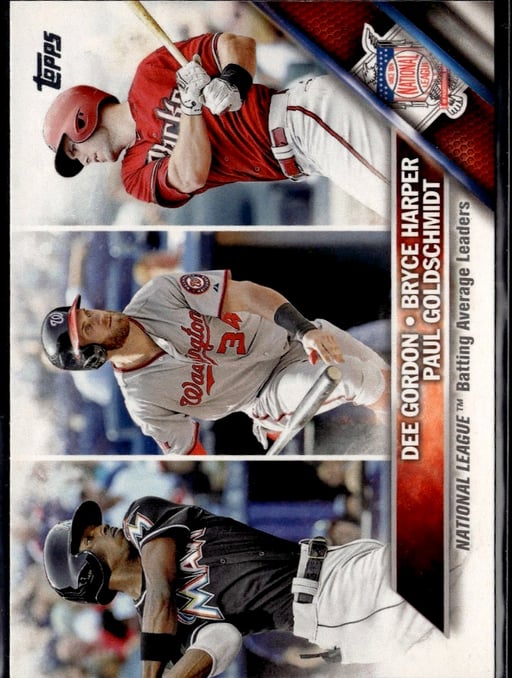 2016 2015 National League Batting Average Leaders: Paul Goldschmidt / Dee Gordon / Bryce Harper #338 Topps