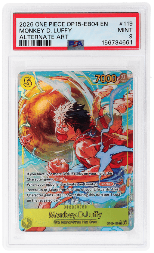 2026 One Piece Adventure On Kami's Island Alternate Art Monkey D. Luffy #OP15119 PSA 9