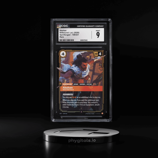 2026 Riftbound League Of Legends LoL Spiritforged Akshan #109 CGC 9 MINT