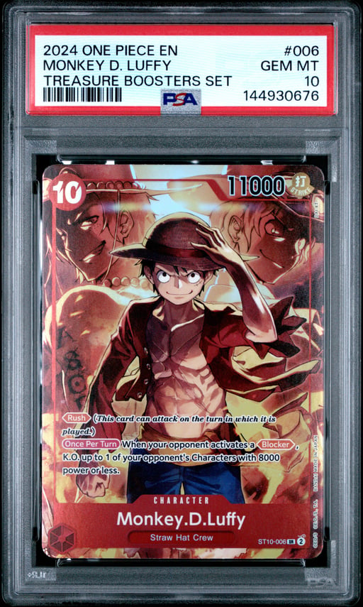 2024 ONE PIECE PROMOS 006 MONKEY D. LUFFY TREASURE BOOSTERS SET PSA 10