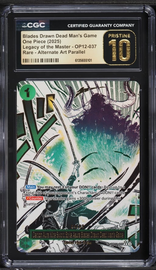 2025 One Piece Legacy Of The Master Alt Art Blades Drawn Dead Man's Game CGC 10 PRISTINE