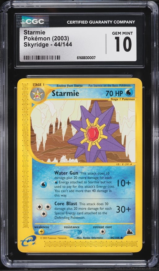2003 Pokemon Skyridge Starmie #44 CGC 10 GEM MINT