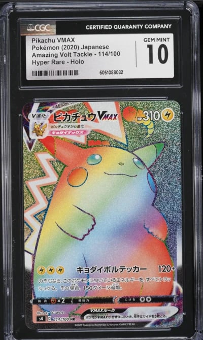 2020 Pokemon Japanese SWSH Amazing Volt Tackle Hyper Rare Pikachu VMAX CGC 10