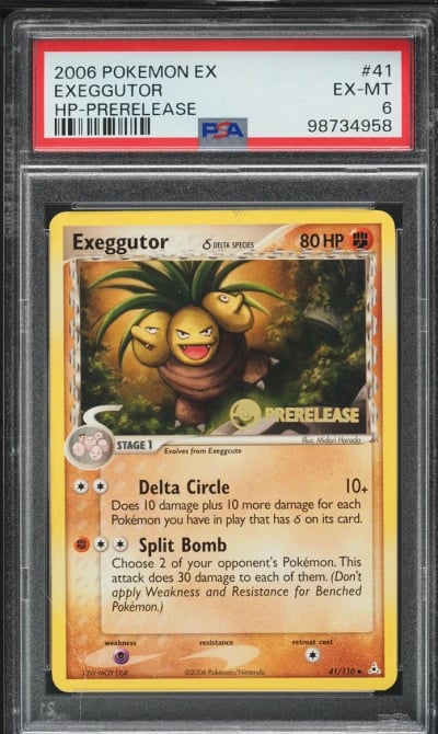 2006 Pokemon EX Holon Phantoms Prerelease Exeggutor #41 PSA 6 EXMT