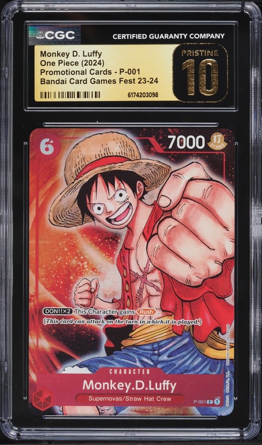 2024 One Piece Promo Bandai Games Fest '23-'24 Alt Art Monkey D. Luffy #P-001 CGC 10 PRISTINE
