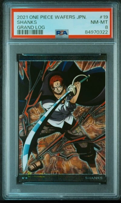 2021 ONE PIECE WAFERS JPN GRAND LOG #19 SHANKS PSA 8