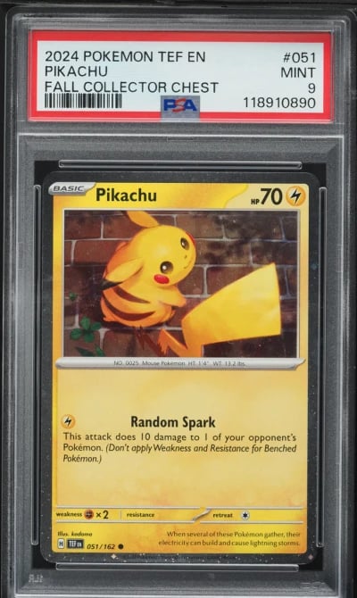 2024 Pokemon SV Temporal Forces Fall Collector Chest Pikachu #51 PSA 9 MINT
